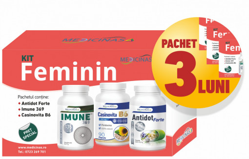 3 x KIT FEMININ - pentru reglarea funcțiilor hormonale și ale sistemului imunitar