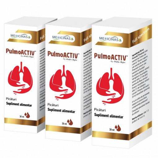 PulmoACTIV, 30ml - Pachet 3 luni