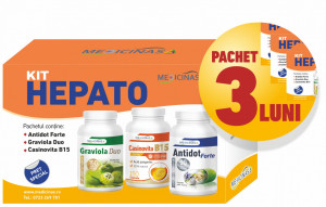 3 x KIT HEPATO - pentru susținerea funcțiilor hepatice și protecția ficatului + GRATUIT la prima comandă cartea Ce mănânci ca să vindeci ficatul.