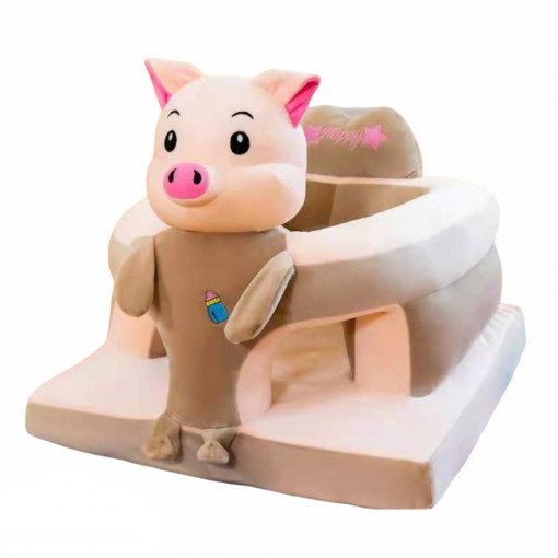 Fotoliu din plus cu spatar si decupaj pentru picioare, Porcusorul Bej, 50 cm, Multicolor, FPS-97
