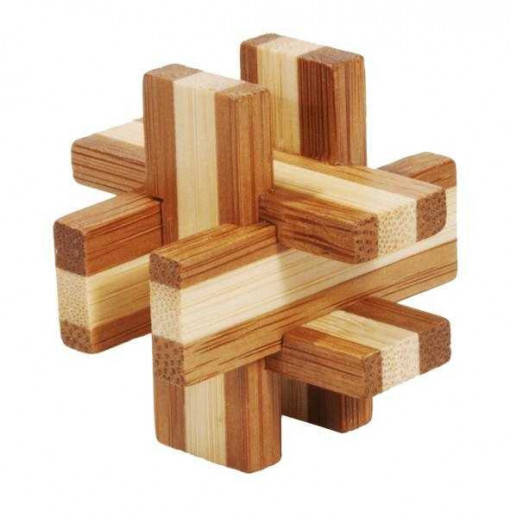 Joc logic IQ din lemn bambus in cutie metalica-6