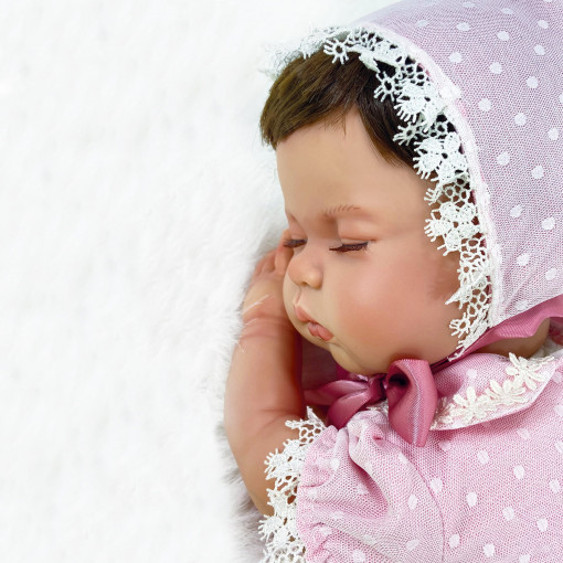 Papusa Artizanala cu miros de vanilie Premium - Sandra nou-nascut care doarme (48 cm)