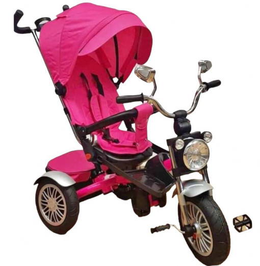 Tricicleta tip moto cu pozitie de somn si scaun rotativ, Roz - TMR-43-roz