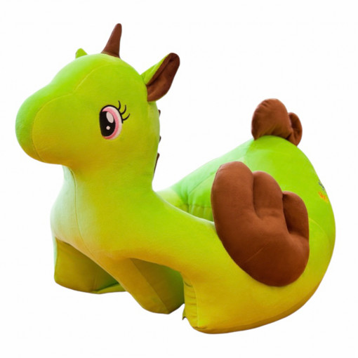 Fotoliu din plus pentru bebelusi cu spatar si suport de picioare, Unicorn, 50 cm, FPS-23-verde