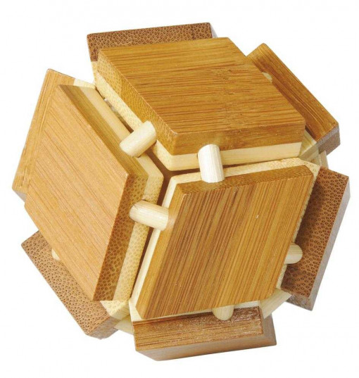 Joc logic IQ din lemn bambus 3D Magic box