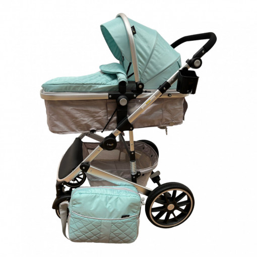 Carucior cu cos de cumparaturi 2 în 1 transformabil, confortabil și versatil 0-36 luni - CPC-38-bleu