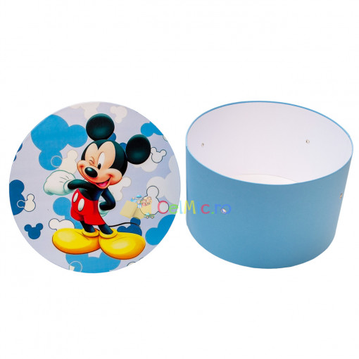 Cutie trusou botez colorata, 30x30 cm, Mickey, Alb-Bleu - CPT-22