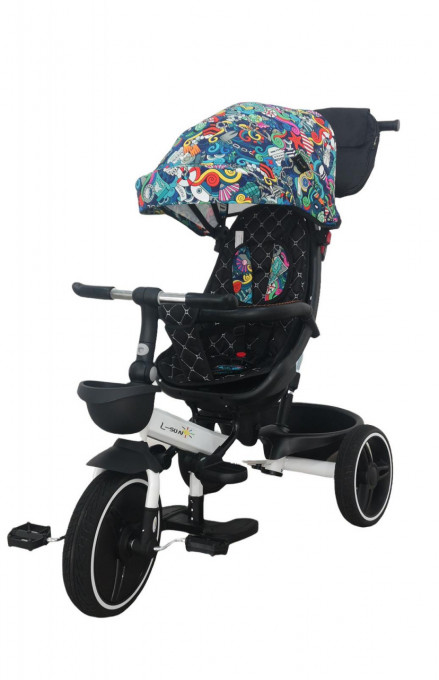 Tricicleta pliabila cu scaun reversibil si pozitie de somn, Multicolor, TMR-44-multicolor