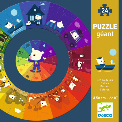 Puzzle circular Djeco, culori