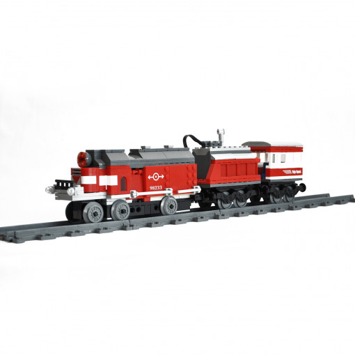 Trenulet electric de construit LARA - 371 piese - Rosu - TEC-03