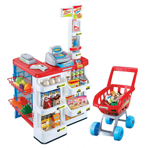 Set de joacă - Supermarket cu casa de marcat si carucior pentru cumparaturi - SJC-97