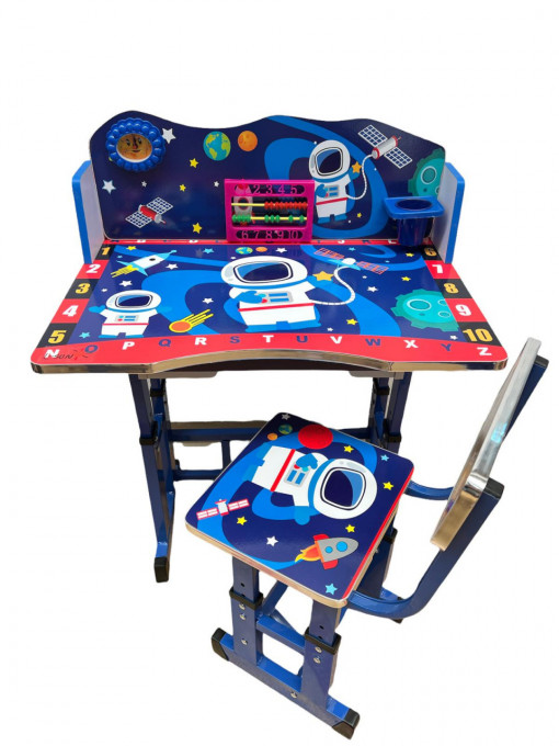 Birou cu scaunel pentru copii, 69x45x62 cm, Space, Albastru - MSP-52