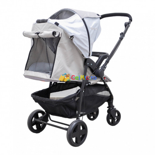 "Carucior 2 in 1 reversibil cu cadru din aluminiu: Plimbări confortabile și adaptabilitate pentru bebeluși CPC-41-bleu