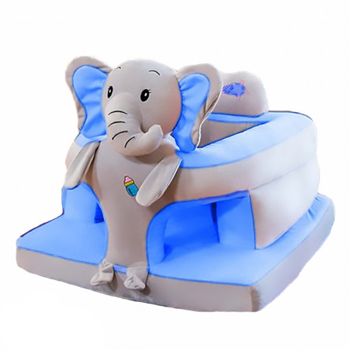 Fotoliu din plus cu spatar si decupaj pentru picioare, Elefantul Albastru, 50 cm, Multicolor, FPS-95