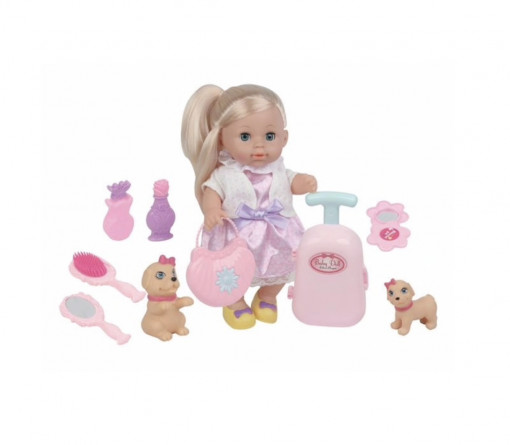 Păpușă interactivă pentru copii - Doll Love cu troler și accesorii - PPC-18
