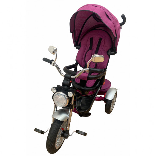 Tricicleta tip moto cu pozitie de somn si scaun rotativ, Mov - TMR-43-mov