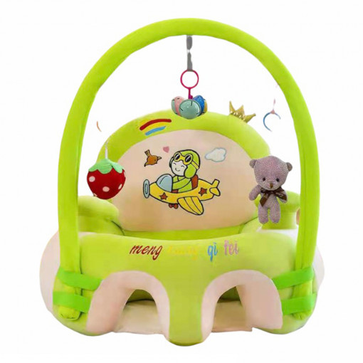 Fotoliu din plus pentru bebelusi cu arcada, Aviator, 50 cm, Verde, FPS-126