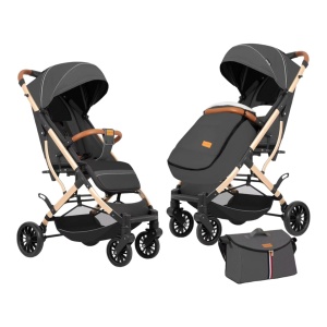 Carucior sport cu functie de pliere tip troller, sezut reglabil, husa pentru picioare si geanta 6-36 luni, Gri - CPC-62-gri
