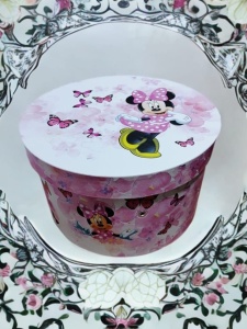 Cutie trusou botez colorata, 30x30 cm, Minnie Mouse , Roz - CPT-47