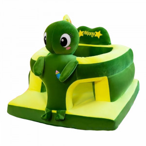 Fotoliu din plus cu spatar si decupaj pentru picioare, Dinozaurul Verde, 50 cm, Multicolor, FPS-98
