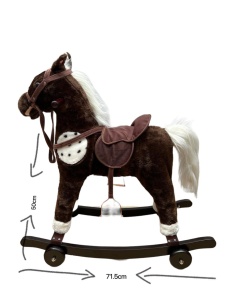 Balansoar Calut 2-în-1 cu Sunete Realiste, Șa și Roți - Horse6