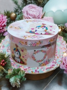 Cutie trusou botez colorata, 30x30 cm, Unicorn, Multicolor - CPT-48
