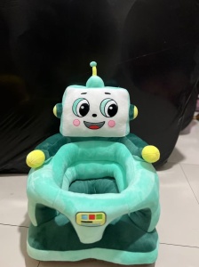Fotoliu de pluș pentru bebeluși – Robot vesel (verde mentă)