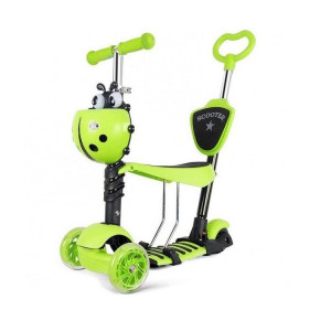 Trotinetă 5 în 1 cu scaun și mâner Multifuncțională reglabilă, Verde - TMR-03