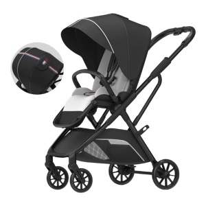 Carucior 2 in 1 pentru copii Usor si Compact - Pliabil, Sistem de absorbtie a socurilor, Scaun Reversibil - Negru - CPC-58-negru