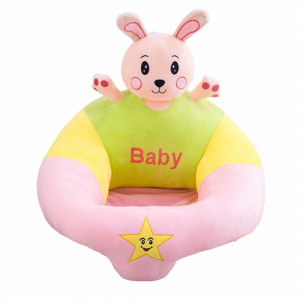 Fotoliu din plus cu spatar si decupaj pentru picioare, Iepuras Roz, 55 cm, Multicolor, FPS-91