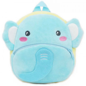 Ghiozdan pentru prescolari din plus, 20x23x9 cm, Bleu, Elefant- GPC-33