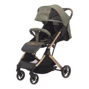 Carucior sport pentru copii, pliere compacta pentru avion cu sistem tip troller CPC-44-verde