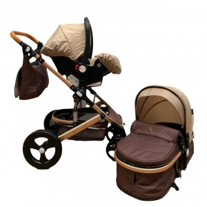 Carucior 2 in 1 pentru copii, cu landou reversibil si suspensii, 0-36 luni - CPC-30-crem