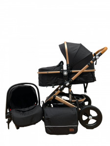 Carucior 2 in 1 pentru copii, cu landou reversibil si suspensii, 0-36 luni - CPC-30-negru