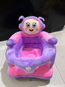 Fotoliu de pluș pentru bebeluși – Model Fetiță Robot, mov-roz