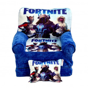 Fotoliu din plus extensibil in 3 pliuri, Fortnite, 120 cm, Albastru - FPE-33