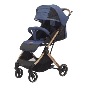 Carucior sport pentru copii, pliere compacta pentru avion cu sistem tip troller CPC-44-albastru