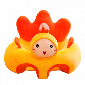 Fotoliu din plus cu spatar si suport de picioare, Puisor, 55 cm, Galben, FPS-06