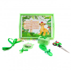 Tavita mot cu 6 piese lime cu fundite verzi cu buline - Simba - 35x20 cm - TPM-71