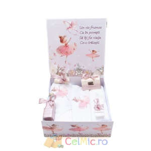 Trusou botez personalizat cu 8 piese - Balerina - SPB-111