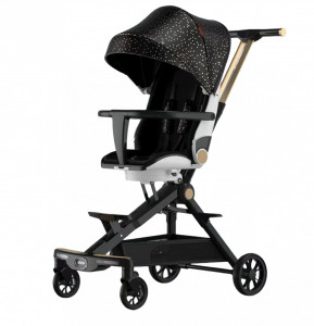 Carucior muzical pentru bebeluși compact și ușor, cu scaun reversibil si 3 pozitii de inclinare, 1-3 ani, Negru - CPC-36-negru