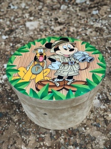 Cutie trusou botez colorata, 30x30 cm, Mickey Mouse, Maro - CPT-41