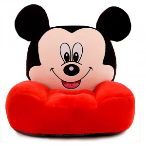 Fotoliu din plus pentru bebelușs cu spatar, Mickey Mouse, 60 cm, Rosu, FPS-19