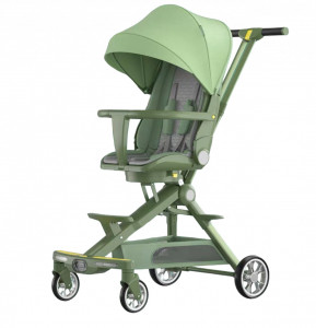 Carucior muzical pentru bebeluși compact și ușor, cu scaun reversibil si 3 pozitii de inclinare, 1-3 ani, Negru - CPC-36-verde