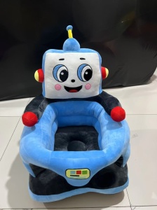 Fotoliu de pluș pentru bebeluși – Robot vesel albastru