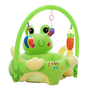 Fotoliu din plus pentru bebelusi cu spatar si arcada, Broscuta, 53 cm, Verde, FPS-44