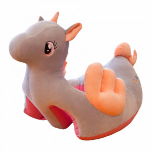 Fotoliu din plus pentru bebelusi cu spatar si suport de picioare, Unicorn, 50 cm, FPS-23-gri