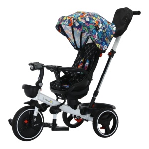 Tricicleta pliabila cu scaun reversibil si pozitie de somn, muzica si lumini, SL01 Multicolor, TMR-44-multicolor