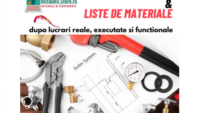 Exemple de instalații tehnico-sanitare și încălzire în pardoseală&liste de materiale