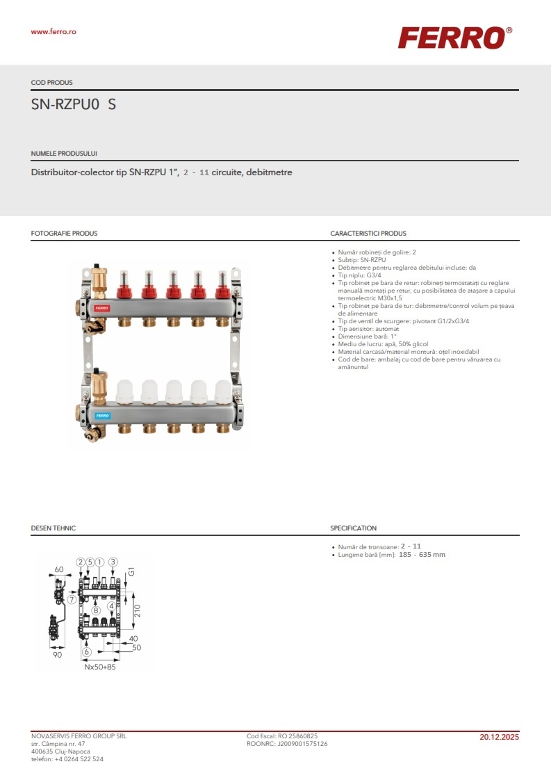 fisa tehnica distribuitor inox ipat